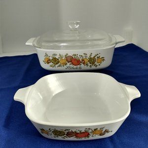 VINTAGE Corning Ware 2 Set Pans & One Lid